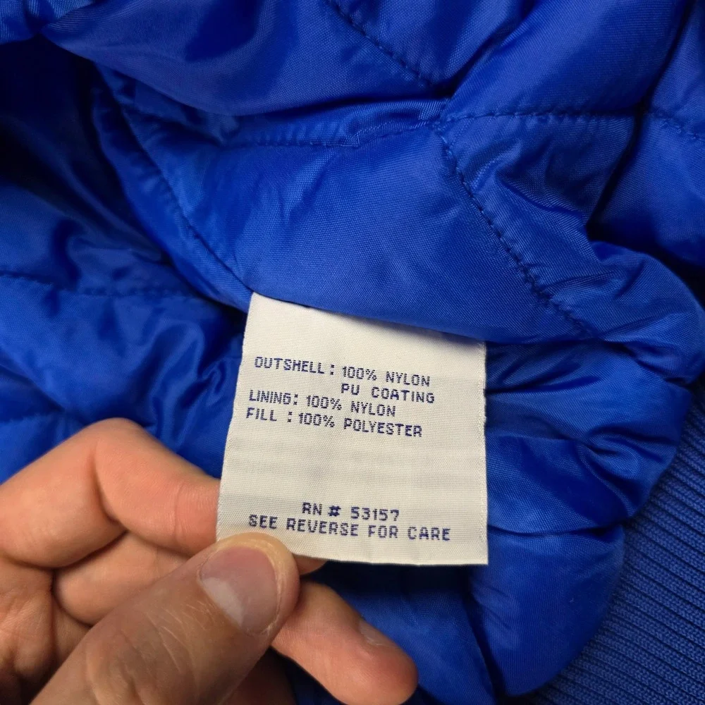 Majestic Cooperstown Collection Mens Blue Brooklyn Dodger Satin Jacket Size XXL